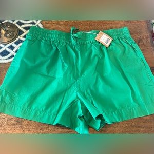 NWT Boden Shorts, Green drawstring waist Cotten, size 14